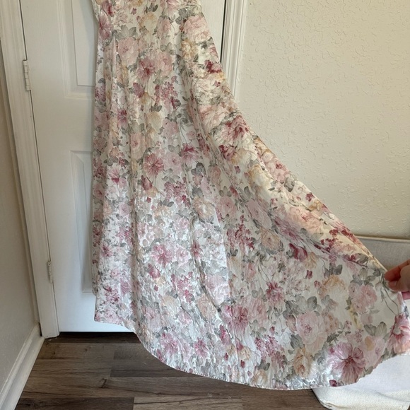 Jessica McClintock Vintage Bridal Floral Dress Sleeveless Scoop Neck Gown Sz 8 - Picture 5 of 11